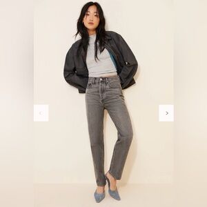 Agolde Women's High Rose Straight Leg Jeans size 29 grey/black